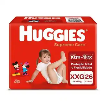 Pão de Açúcar Fralda descartável infantil huggies supreme care xxg pacote 26 unidades oferta