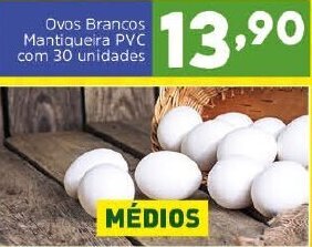 Ovos Brancos Mantiqueira PVC com 30 unidades