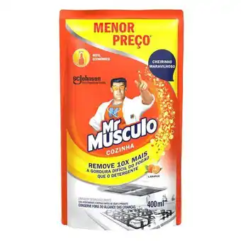 Limpador desengordurante cozinha laranja mr músculo sachê 400ml refil econômico grátis 20% de desconto