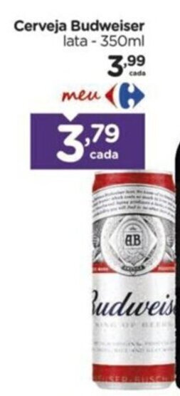 Carrefour Cerveja Budweiser lata - 350ml oferta