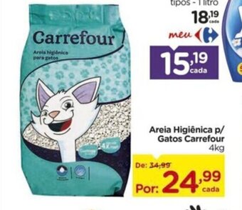 Carrefour Areia Higiênica p/ Gatos Carrefour 4kg oferta