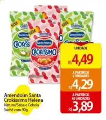Atacadão Amendoim Santa Crokissimo Helena Natural/Salsa e Cebola Saché com 90g oferta