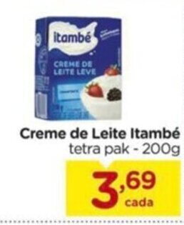 Carrefour Creme de Leite Itambé tetra pak - 200g oferta