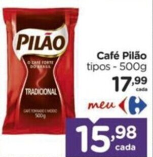 Carrefour Café Pilão tipos - 500g oferta