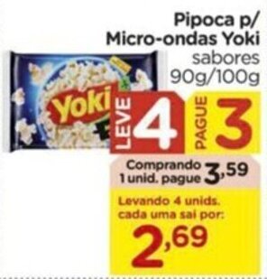 Carrefour Pipoca p/ Micro-ondas Yoki sabores 90g/100g oferta