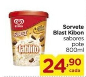 Sorvete Blast Kibon sabores pote 800ml