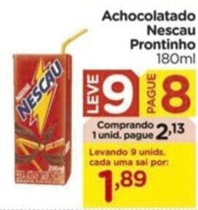 Carrefour Achocolatado Nescau Prontinho 180ml oferta