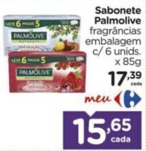 Carrefour Sabonete Palmolive fragrâncias embalagem c/6 unids. x 85g oferta
