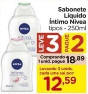 Carrefour Sabonete Líquido Íntimo Nivea tipos - 250ml oferta