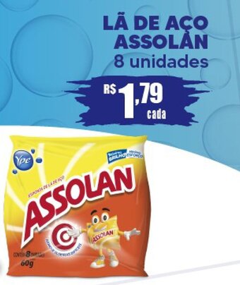 Supermercado Precito LÃ DE AÇO ASSOLAN 8 unidades oferta