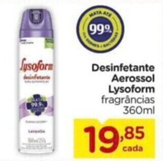 Carrefour Desinfetante Aerossol Lysoform fragrâncias 360ml oferta