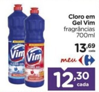 Carrefour Cloro em Gel Vim fragrâncias 700ml oferta