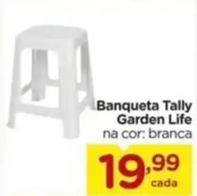 Carrefour Banqueta Tally Garden Life na cor: branca oferta