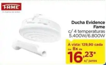 Carrefour Ducha Evidence Fame c/4 temperaturas 5.400W/6.800W oferta