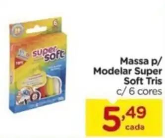 Carrefour Massa p/ Modelar Super Soft Tris c/6 cores oferta