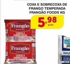 Roldão Coxa e sobrecoxa de frango temperada frangão foods kg oferta