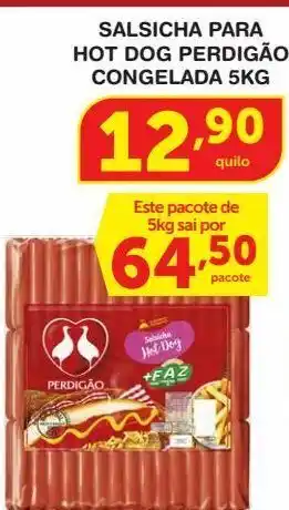 Roldão Salsicha hot dog perdigão congelada 5kg oferta