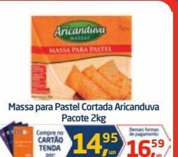 Massa para pastel cortada aricanduva pacote 2kg