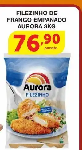 Roldão Filezinho de frango empanado aurora kg oferta