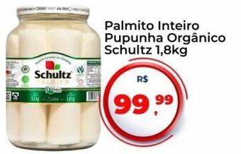 Palmito inteiro pupunha orgânico schultz 1,8kg