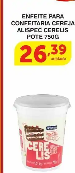 Enfeite para confeitaria cereja alispec cerels pote 750g