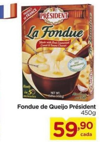 Carrefour Fondue de Queijo Président 450g oferta
