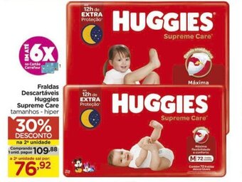 Carrefour Fraldas Descartáveis Huggies Supreme Care oferta