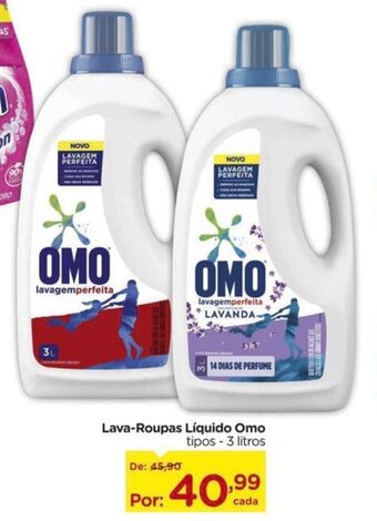 Lava-Roupas Líquido Omo tipos - 3 litros