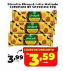 Biscoito Piraqué Leite Maltado Cobertura de Chocolate 80g