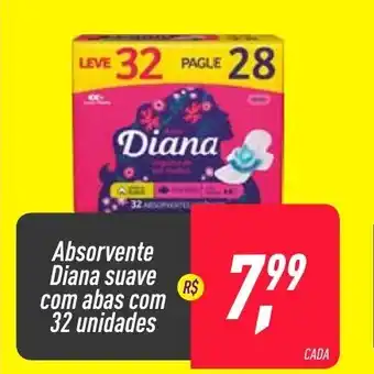 Absorvente Diana Suave com abas com 32 unidades