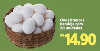 Ovos brancos bandeja com 20 unidades