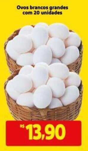 Extra Supermercado Ovos brancos grandes com 20 unidades oferta