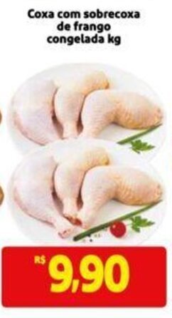Extra Supermercado Coxa com sobrecoxa de frango congelada kg oferta