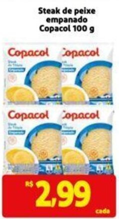 Extra Supermercado Steak de peixe empanado Copacol 100 g oferta