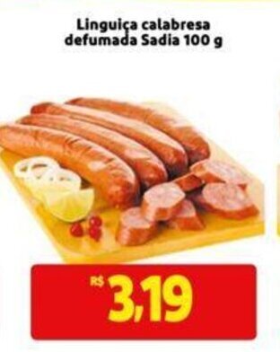 Extra Supermercado Linguiça calabresa defumada Sadia 100 g oferta