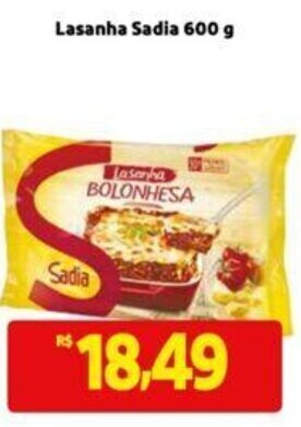 Extra Supermercado Lasanha Sadia 600 g oferta