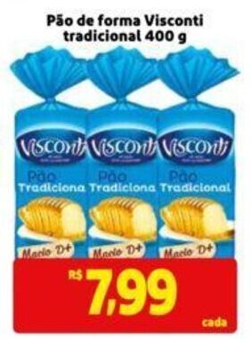 Pão de forma Visconti tradicional 400 g