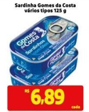 Extra Supermercado Sardinha Gomes da Costa vários tipos 125 g oferta