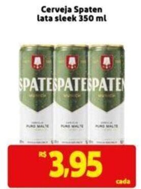 Extra Supermercado Cerveja Spaten lata sleek 350 ml oferta
