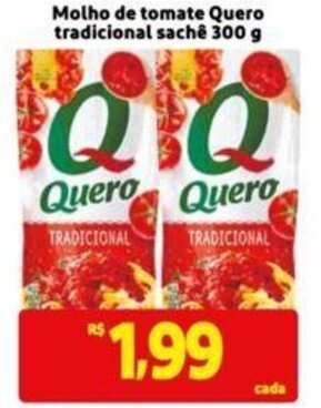 Molho de tomate Quero tradicional sachê 300 g