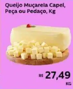 Supermercados Bretas Queijo Muçarela Capel, Peça ou Pedaço, Kg oferta