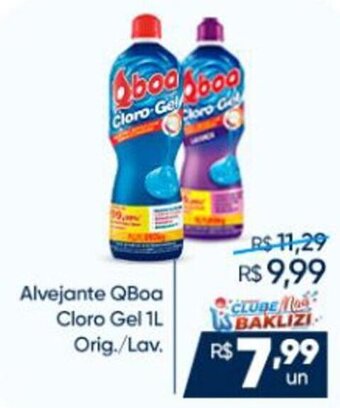 Supermercados Baklizi Alvejante QBoa Cloro Gel 1L Orig./Lav. oferta