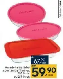 Coop Assadeira de vidro com tampa Marinex 2,4 litros ou 2,9 litros oferta