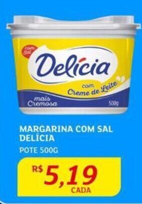 MARGARINA COM SAL DELICIA POTE 500G