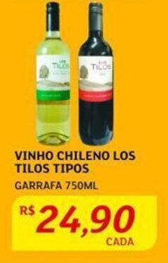 Assaí Atacadista VINHO CHILENO LOS TILOS TIPOS GARRAFA 750ML oferta