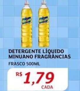 DETERGENTE LÍQUIDO MINUANO FRAGRÂNCIAS FRASCO 500ML