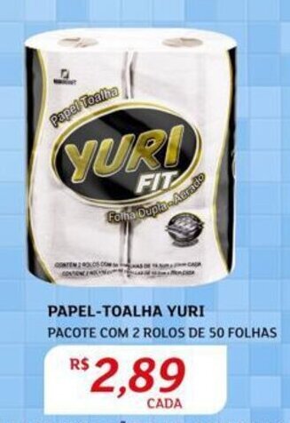 Assaí Atacadista PAPEL-TOALHA YURI PACOTE COM 2 ROLOS DE 50 FOLHAS oferta