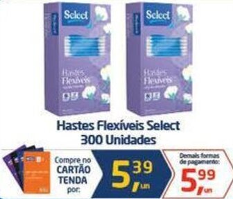 Hastes Flexíveis Select 300 Unidades