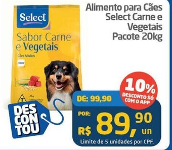 Tenda Atacado Alimento para Cães Select Carne e Vegetais Pacote 20kg oferta