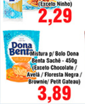 Shibata Supermercados Mistura p/ Bolo Dona Benta sache 450g oferta